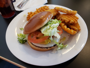 Hamburger and fries