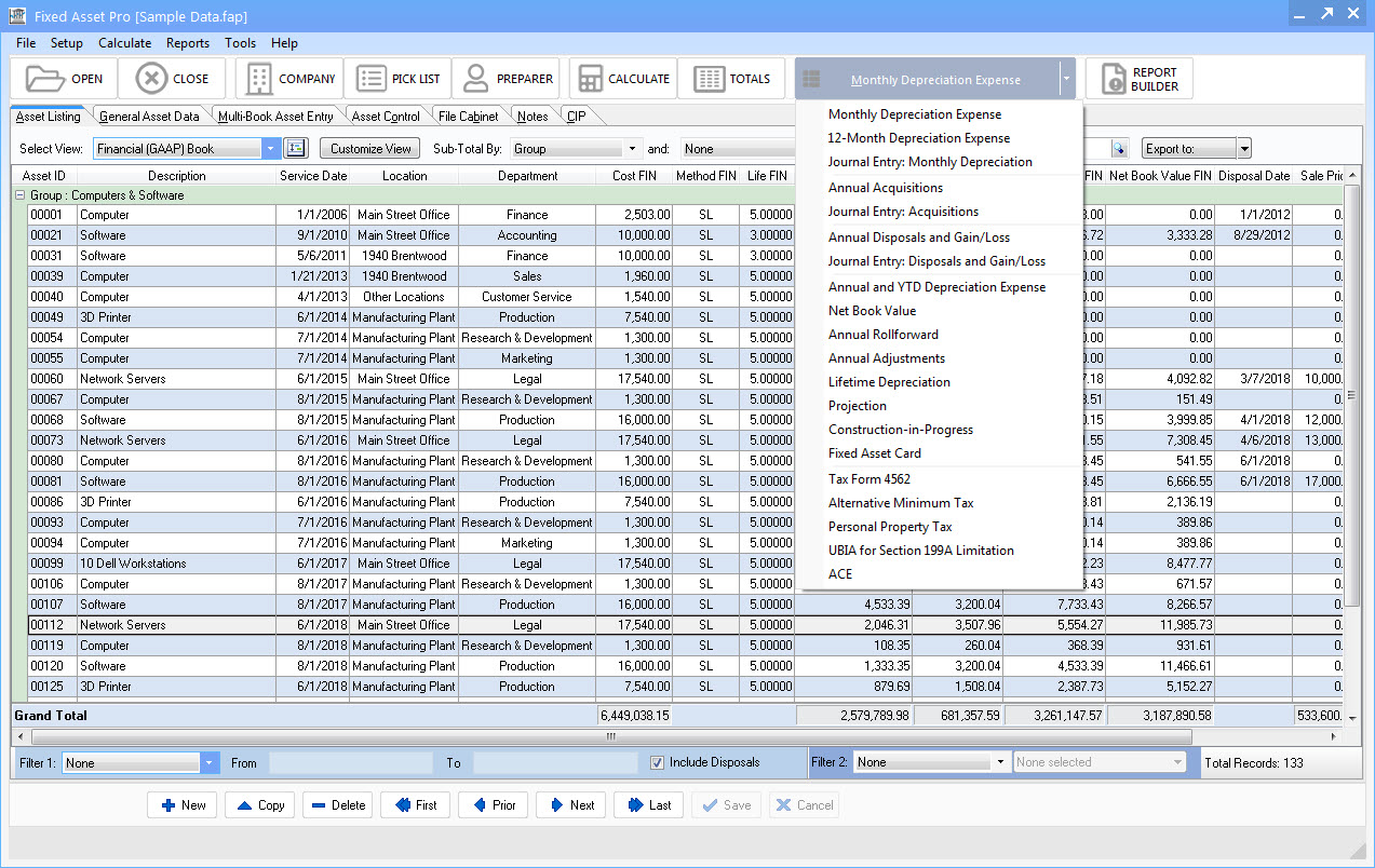 Fixed Asset Pro 2020 screen shot